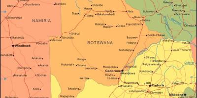 地图博茨瓦纳表示的所有村庄